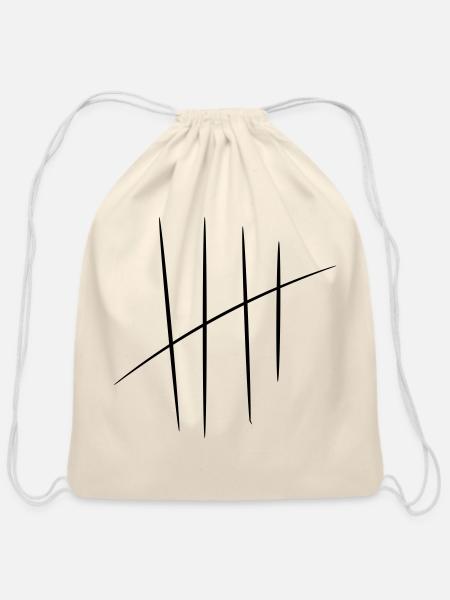 tally sheet - Cotton Drawstring Bag - natural