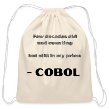 Few Decades Old But Still in my Prime COBOL - Cotton Drawstring Bag - natural - Front