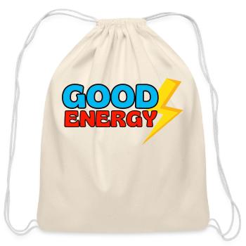 GOOD ENERGY- Flash Of Lightning Yellow - Cotton Drawstring Bag - natural - Front