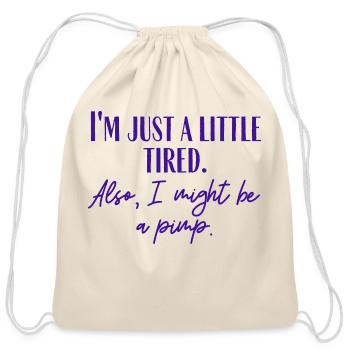 A Little Tired - Cotton Drawstring Bag - natural - Front
