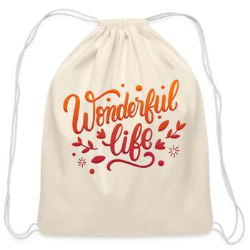 wonderful life - Cotton Drawstring Bag - natural - Front
