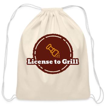 License to Grill - Cotton Drawstring Bag - natural - Front