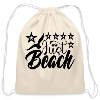 Just beach - Cotton Drawstring Bag - natural - Front