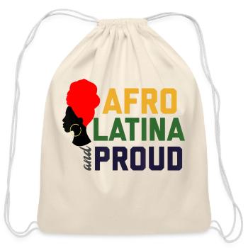 Afro Latina Proud Tshirt Women African Latin - Cotton Drawstring Bag - natural - Front