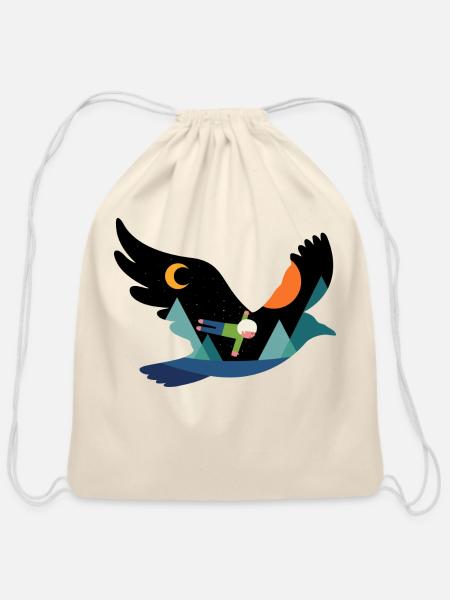 I Believe I Can Fly - Cotton Drawstring Bag - natural