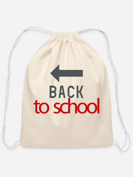 back to school stars - Cotton Drawstring Bag - natural