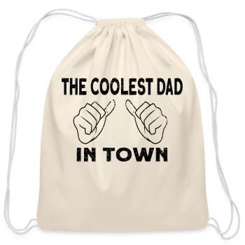 The Est Dad In Town Dad - Cotton Drawstring Bag - natural - Front