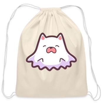 Cute Ghost Dog - Cotton Drawstring Bag - natural - Front