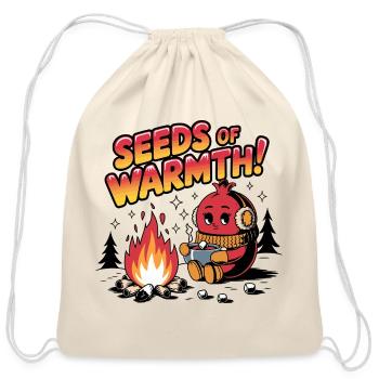 seeds of warmth - Cotton Drawstring Bag - natural - Front