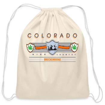 Marijuana Breckenridge Colorado - Cotton Drawstring Bag - natural - Front