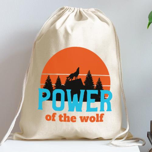Power Of The Wolf - Cotton Drawstring Bag