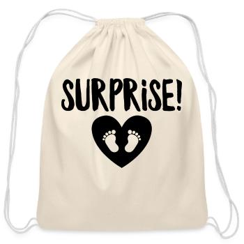 Surprise Pregnancy Announcement Mom To Be - Cotton Drawstring Bag - natural - Front
