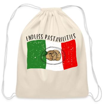 Endless Pastabilities - Cotton Drawstring Bag - natural - Front