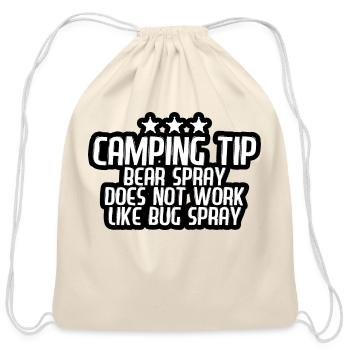 Bear Spray Does Not Work Like Bug Spray - Cotton Drawstring Bag - natural - Front
