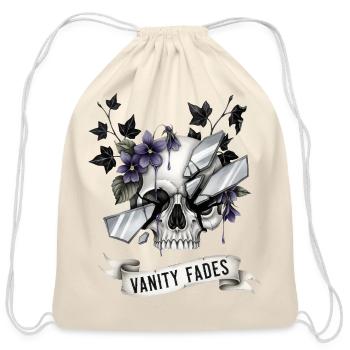 Shattered Mirror Skull - Vanity Fades - Cotton Drawstring Bag - natural - Front