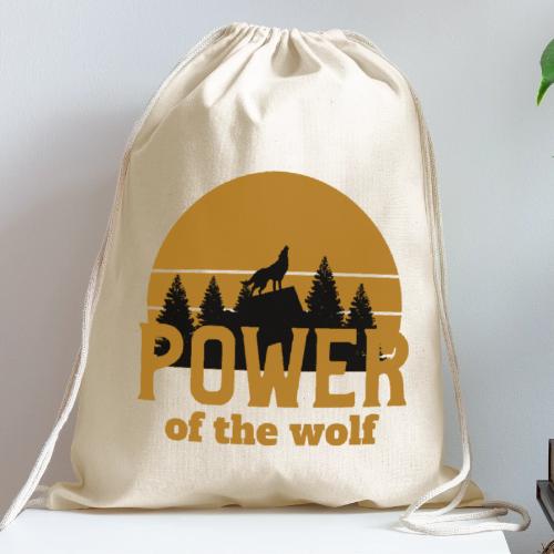 Power Of The Wolf - Cotton Drawstring Bag