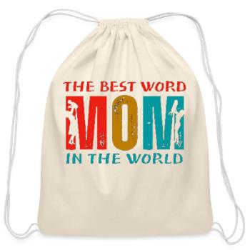 MOM IS THE BEST WORD IN THE WORLD - Cotton Drawstring Bag - natural - Front