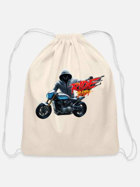 Ride Baby - Cotton Drawstring Bag - natural