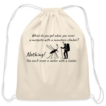 Mosquito mountain climber math science joke g83 - Cotton Drawstring Bag - natural - Front