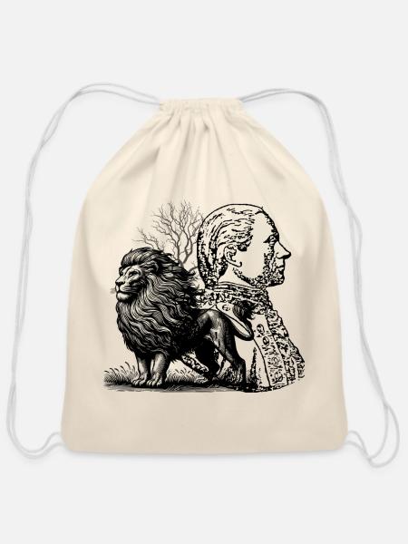 Dual Soul – Between Instinct and Consciousness - Cotton Drawstring Bag - natural