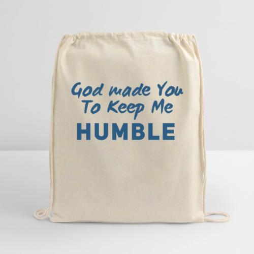 Christian Humility (blue) - Cotton Drawstring Bag