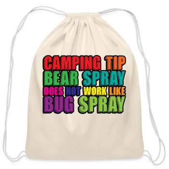 Bear Spray Does Not Work Like Bug Spray 2 - Cotton Drawstring Bag - natural - Front