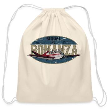Model 35 Bonanza Since 1945 Airplane Pilot - Cotton Drawstring Bag - natural - Front