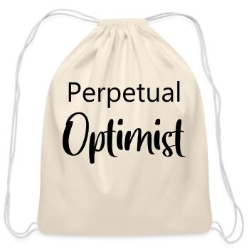 Perpetual optimist - Cotton Drawstring Bag - natural - Front