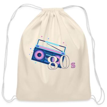 Celebrate the Decade of Pop Culture with a Retro - Cotton Drawstring Bag - natural - Front