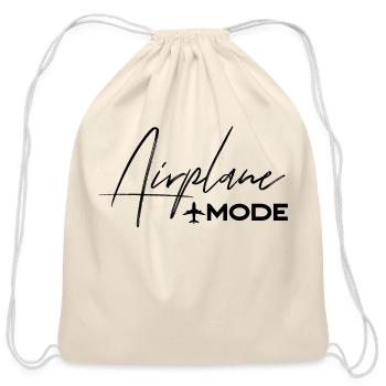 Airplane Mode - Cotton Drawstring Bag - natural - Front