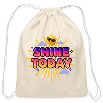 Shine Today Neon Sunburst - Cotton Drawstring Bag - natural - Front