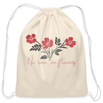 No rain no flowers, wildflowers cutting file for - Cotton Drawstring Bag - natural - Front