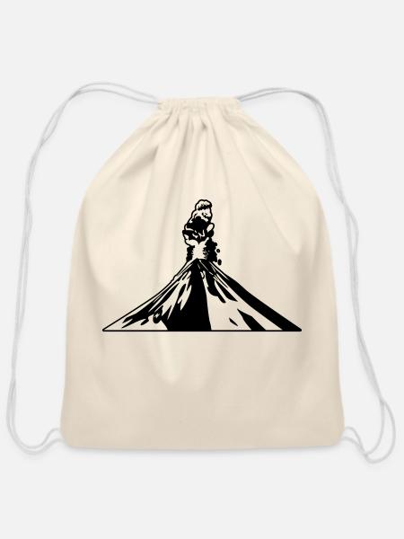volcano eruption - Cotton Drawstring Bag - natural