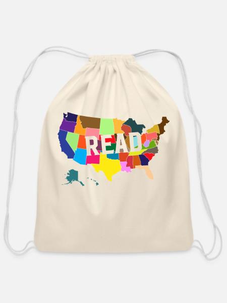 Read Across American - Cotton Drawstring Bag - natural