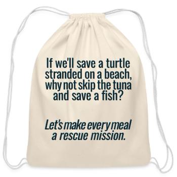 Let's Make Every Meal a Rescue Mission - Cotton Drawstring Bag - natural - Front