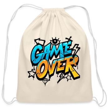 Game Over Neon Splash - Cotton Drawstring Bag - natural - Front