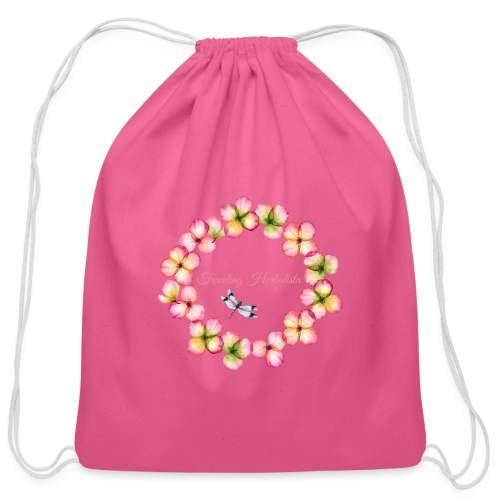 Traveling Herbalista Design pink - Cotton Drawstring Bag