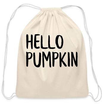 Hello Pumpkin stars red - Cotton Drawstring Bag - natural - Front