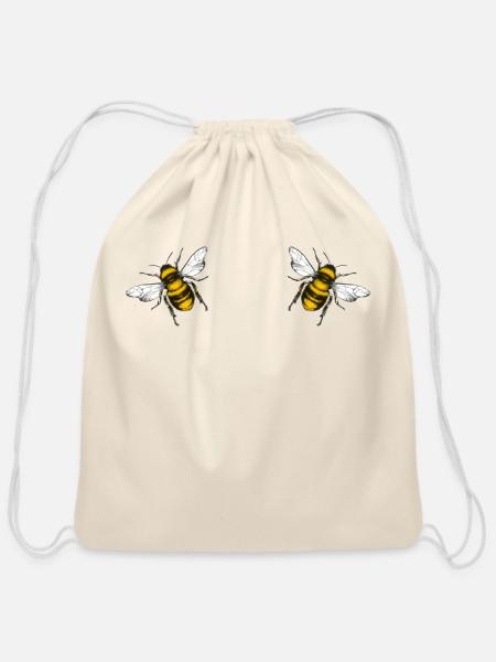 Bumblebee Adult Humor S - Cotton Drawstring Bag - natural