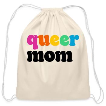 Queer Mom - Cotton Drawstring Bag - natural - Front
