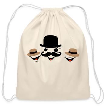 HAPPY MAN - Cotton Drawstring Bag - natural - Front