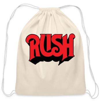 Red - Cotton Drawstring Bag - natural - Front
