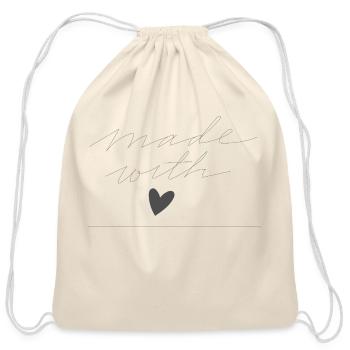 make with - Cotton Drawstring Bag - natural - Front