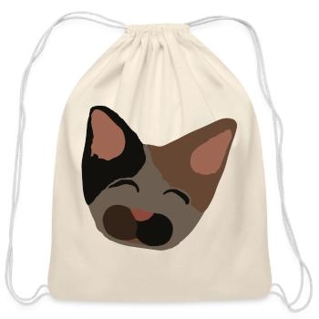 Cutest cat face - Cotton Drawstring Bag - natural - Front