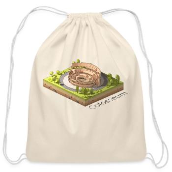 Geometric low poly the Colosseum - Cotton Drawstring Bag - natural - Front