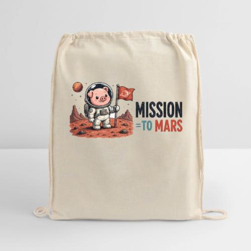 Mission To Mars Space Pig - Cotton Drawstring Bag