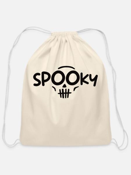 Spooky - Cotton Drawstring Bag - natural
