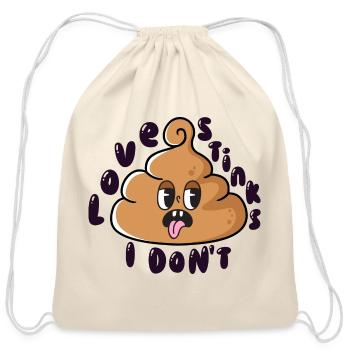 Love Stinks I Don't - Cotton Drawstring Bag - natural - Front