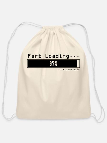 Fart Loading Funny T-shirt Humor - Cotton Drawstring Bag - natural