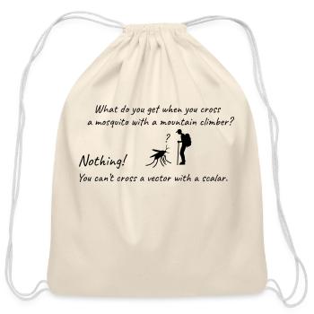Mosquito mountain climber math science joke g84 - Cotton Drawstring Bag - natural - Front